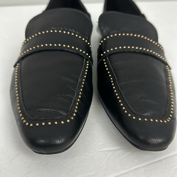 Zara Black Soft Leather Studded Loafer Sz 7.5 - Picture 10 of 15